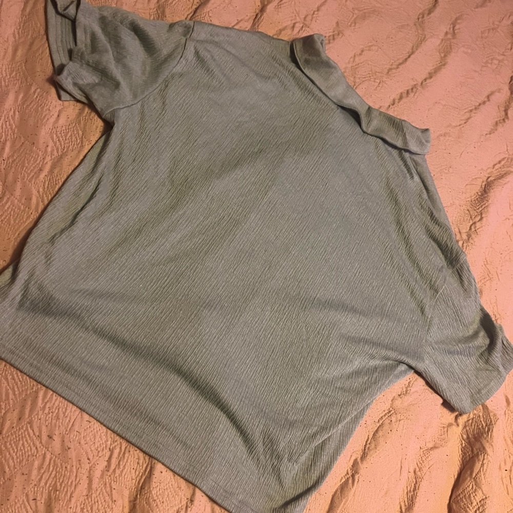 BCBGMaxAzria Green Boxy Polo Tee
